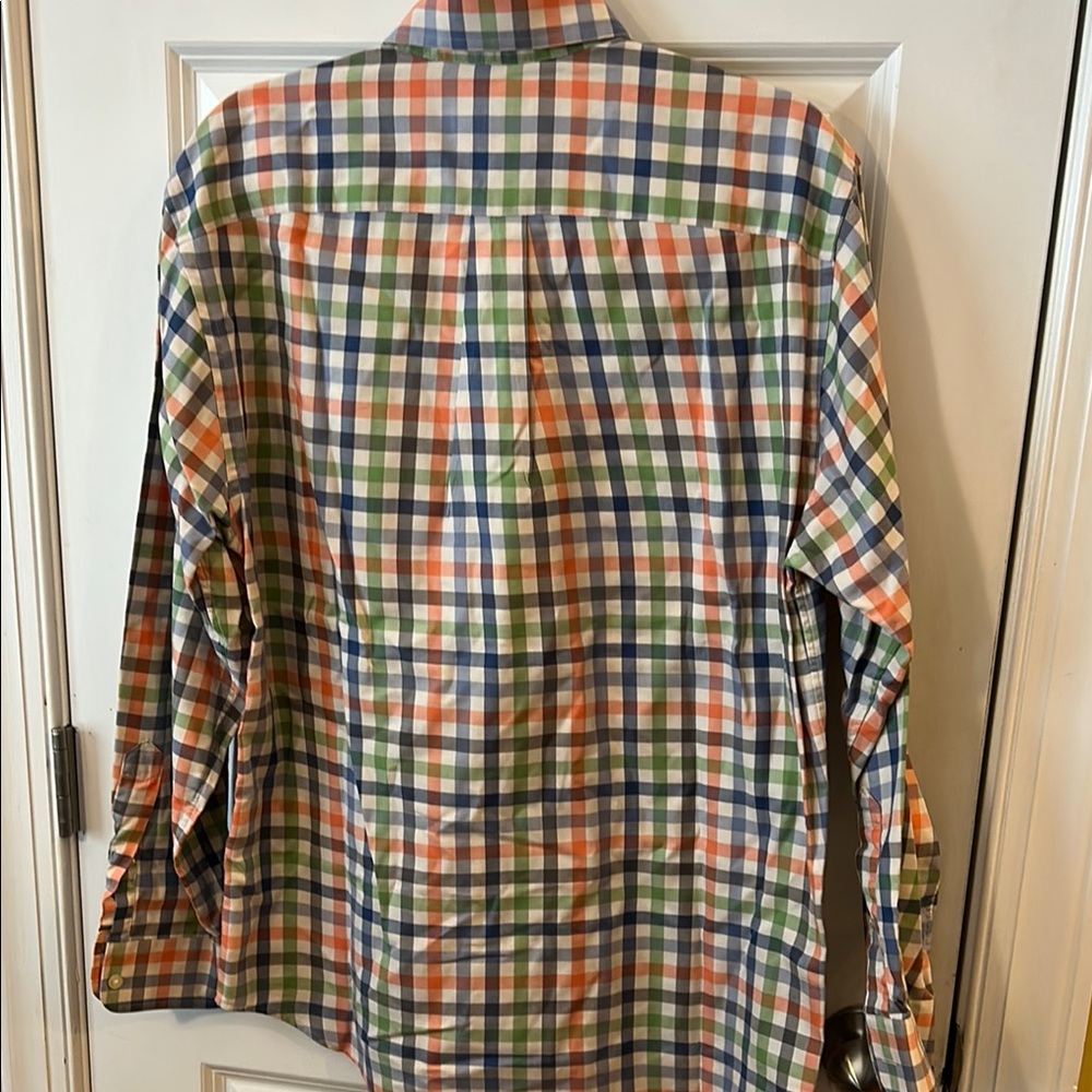 Vineyard Vines Orange and Green Casual Button Down Shirt - Picture 4 of 5